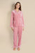 Athena Womens Pink Velvet Pyjamas - Model Front | Bown of London